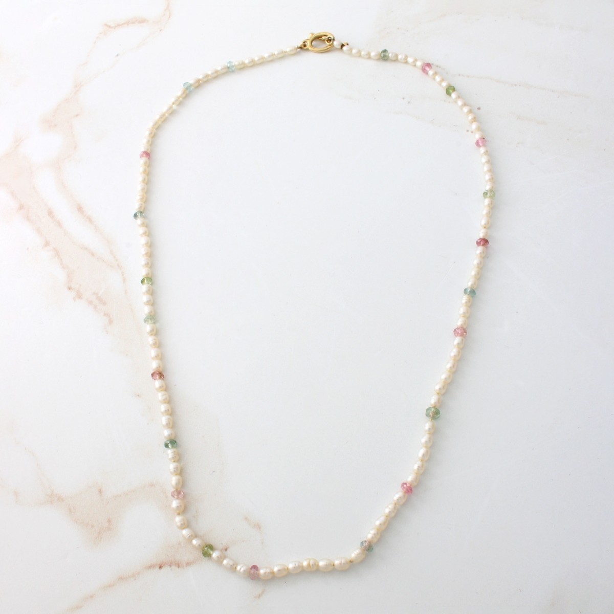 Tourmaline, Pearl and 18K Necklace