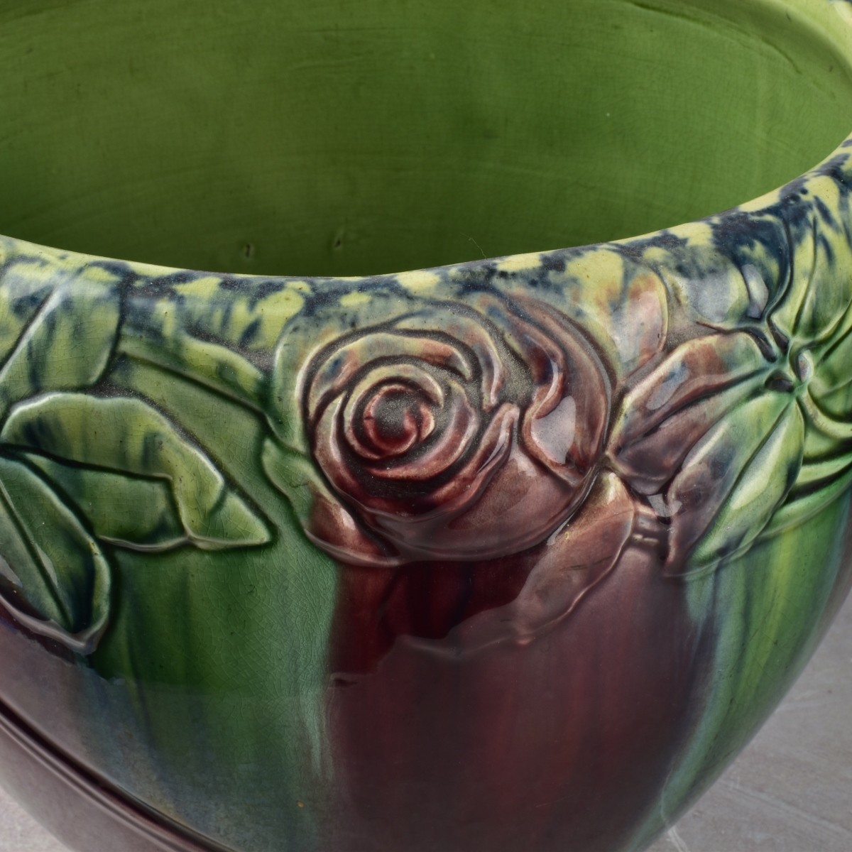 Majolica Pedestal and Jardinieres