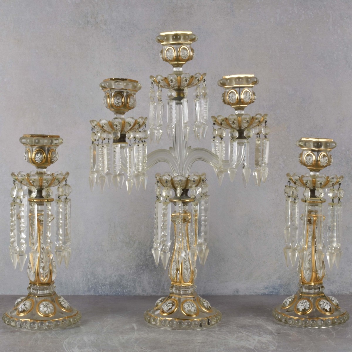 3pc Luster Garniture Set