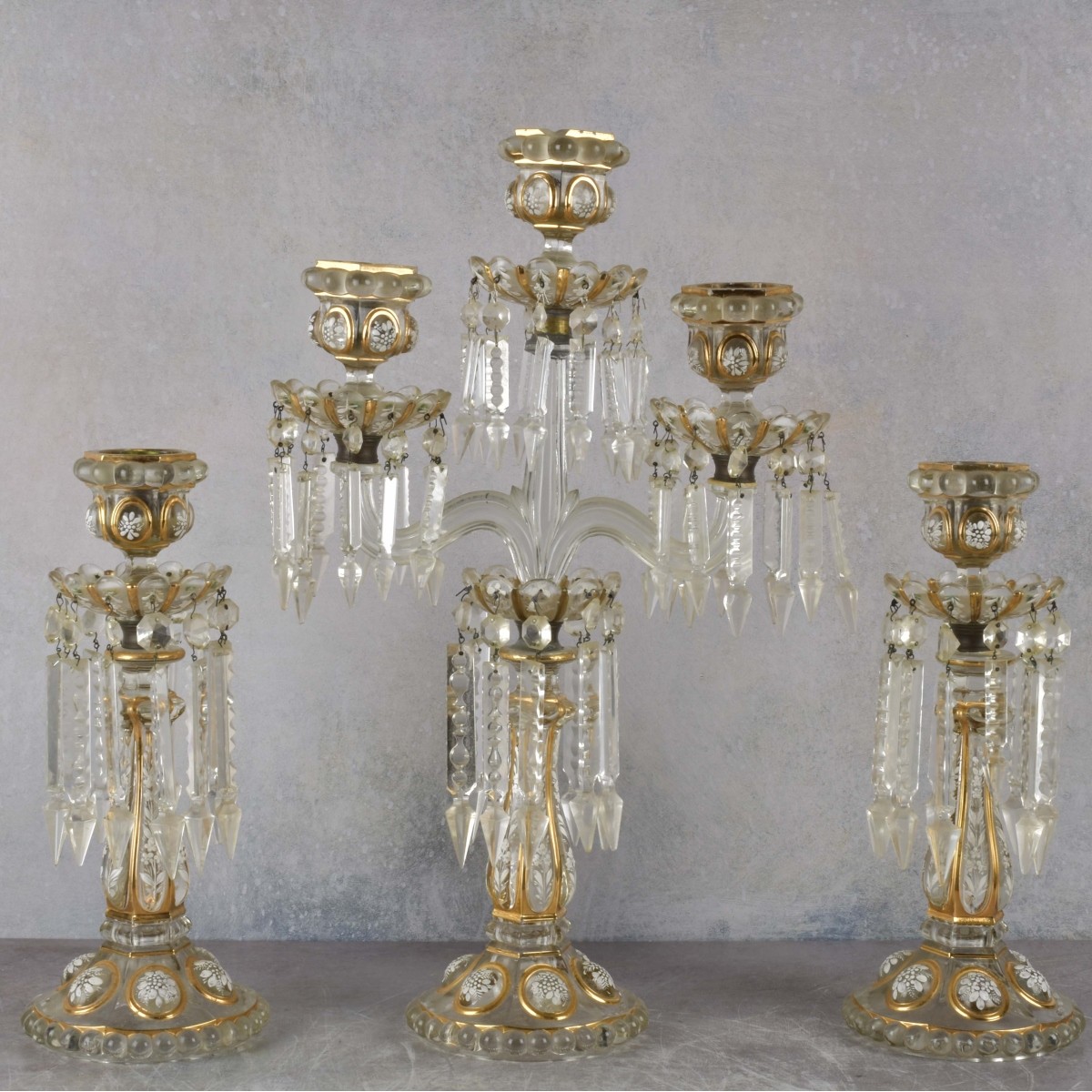 3pc Luster Garniture Set