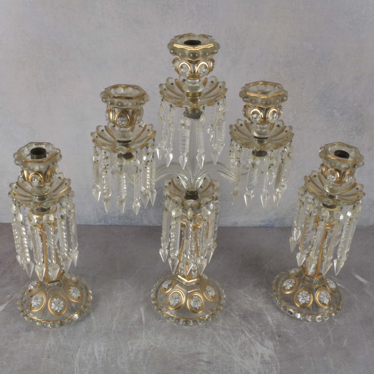 3pc Luster Garniture Set