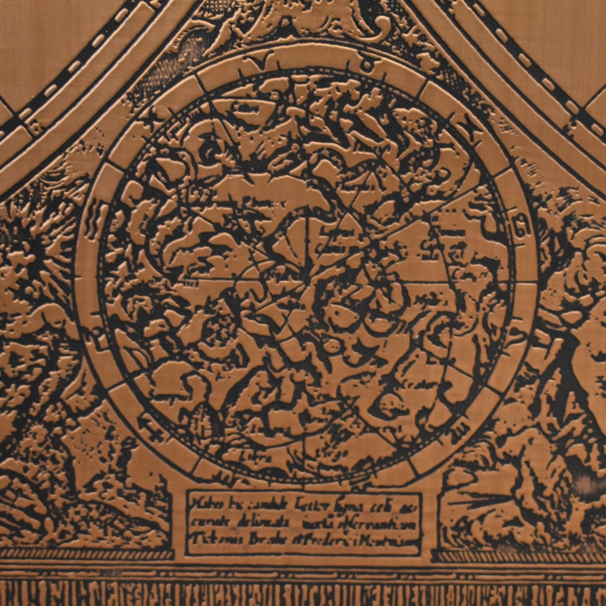 Embossed Copper World Map