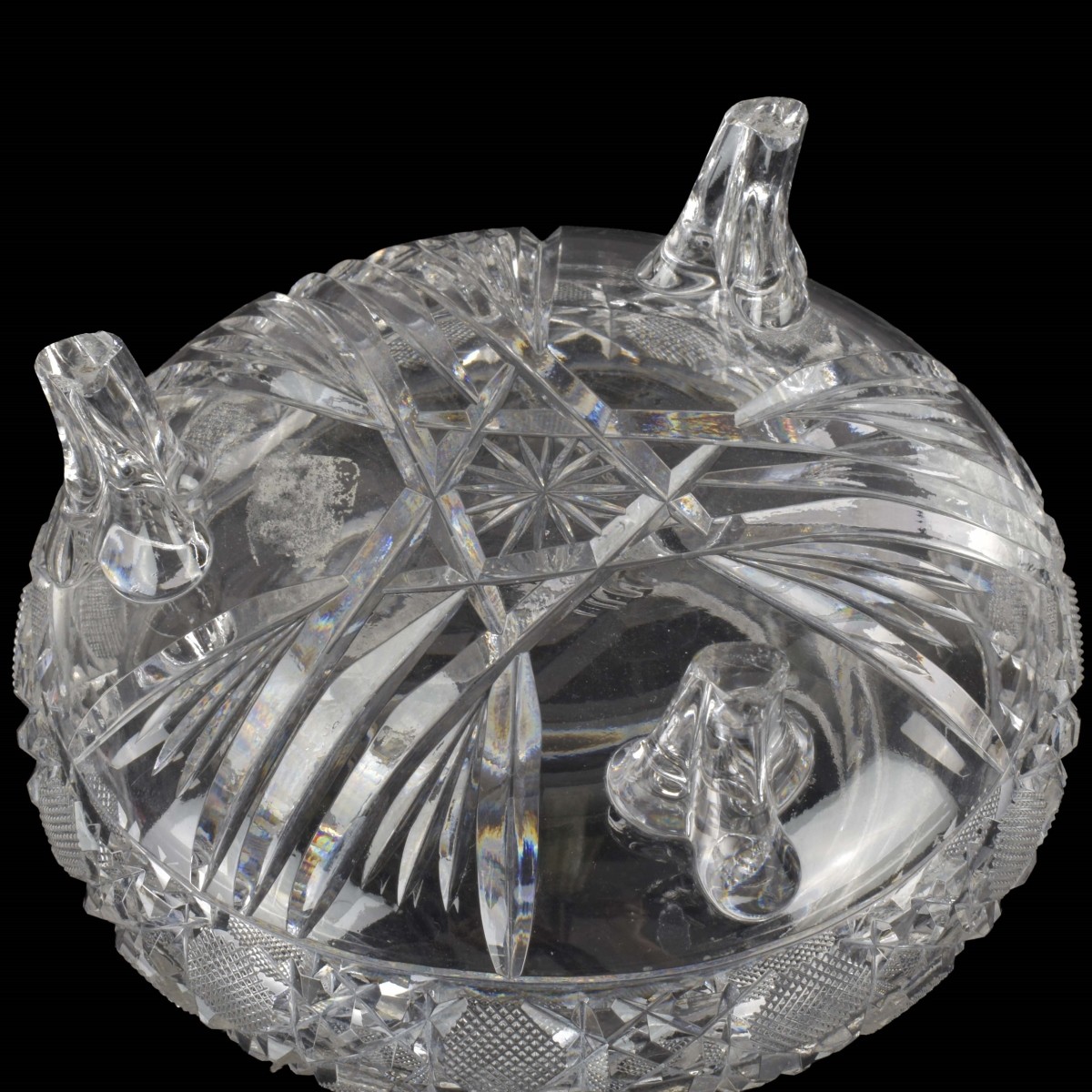 Cut Glass and Sterling Dresser Jar