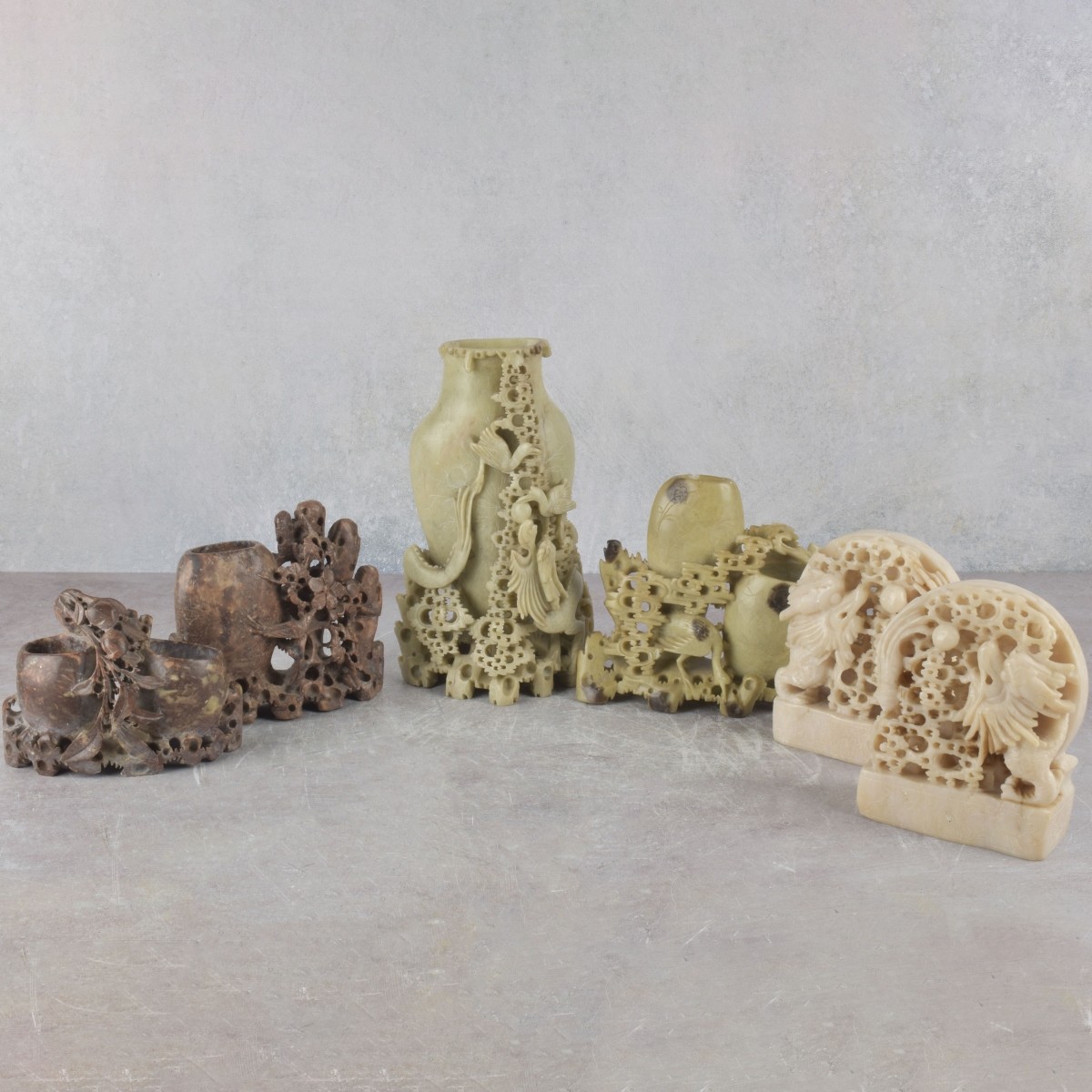 Chinese Republic Carved Soapstone Pieces