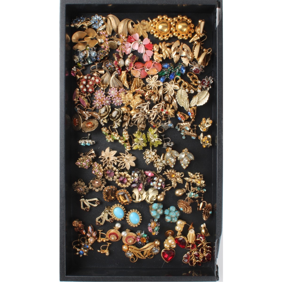 Tray Lot of Costume Earrings