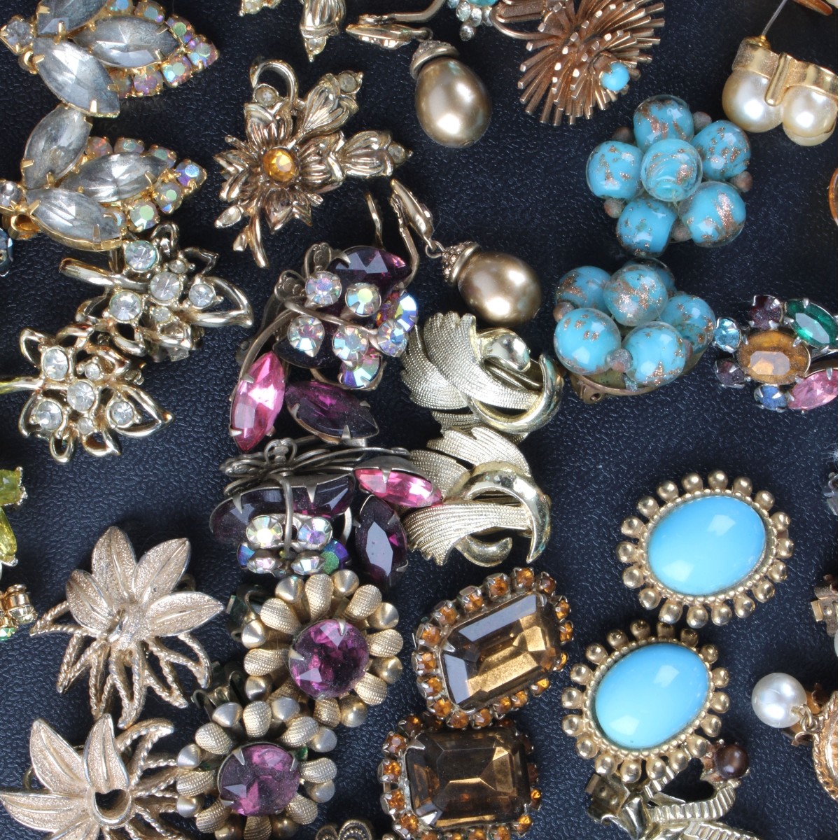Tray Lot of Costume Earrings