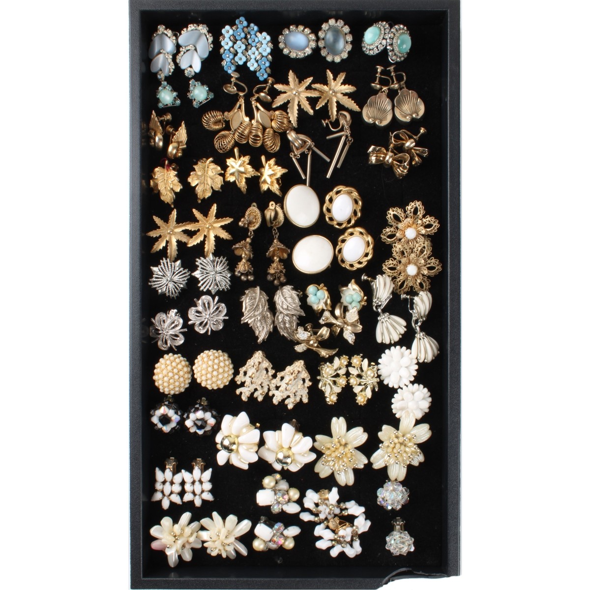 Tray Lot of Costume Earrings
