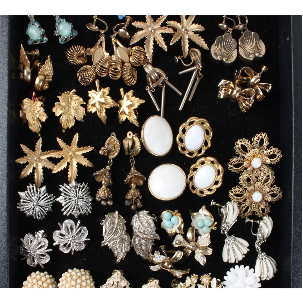 Tray Lot of Costume Earrings