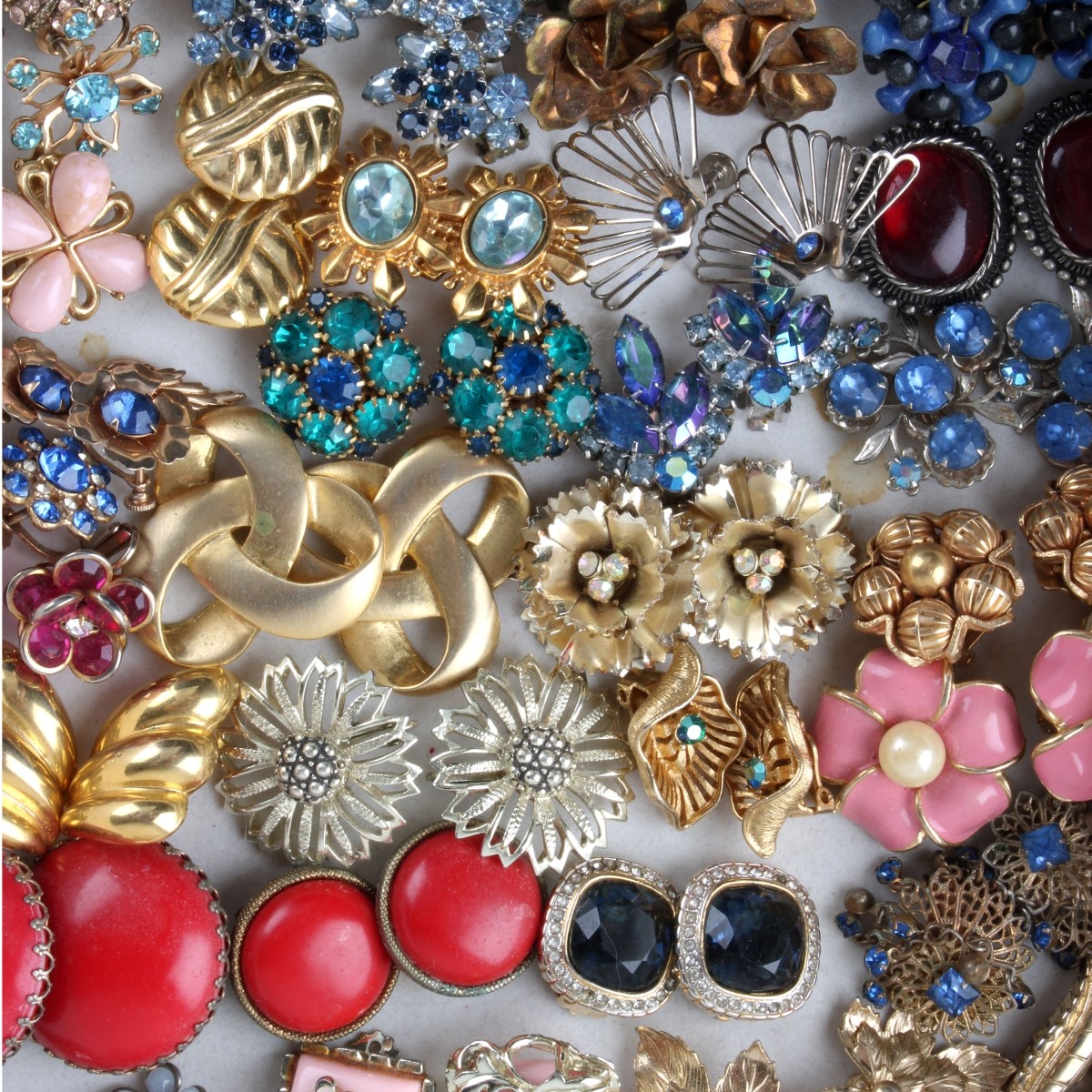 Tray Lot of Costume Earrings