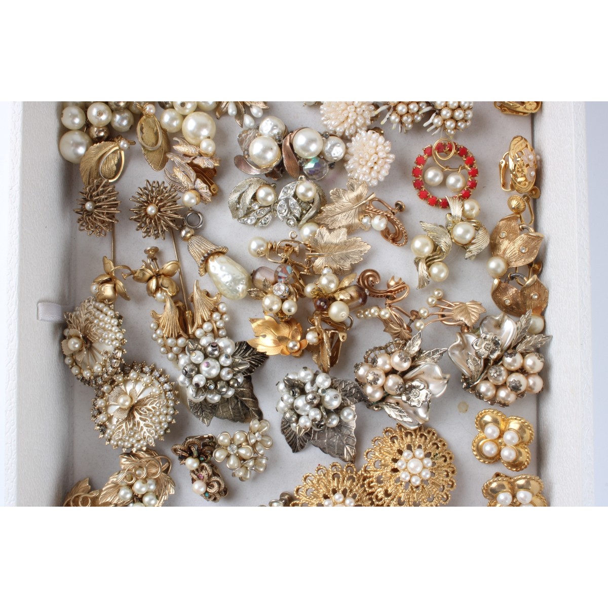 Tray Lot of Costume Earrings