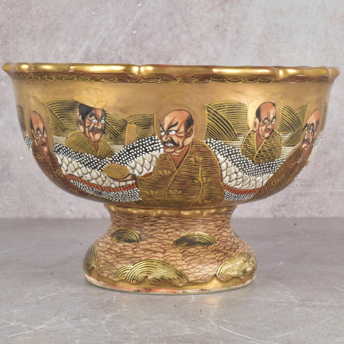 Japanese Meiji Pedestal Satsuma Bowl