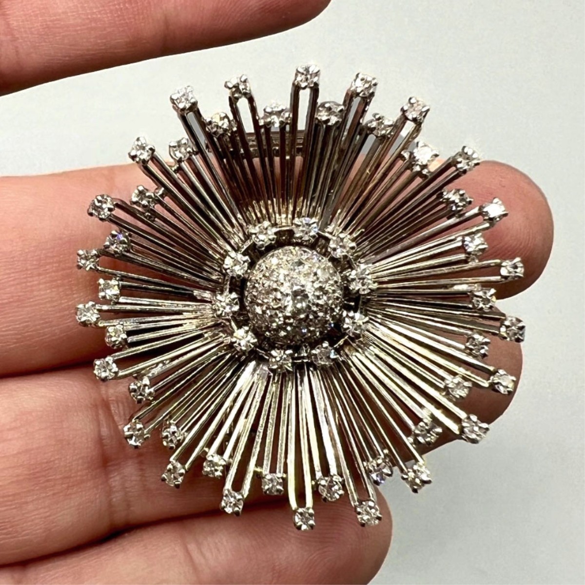 Deco Diamond and Platinum Brooch