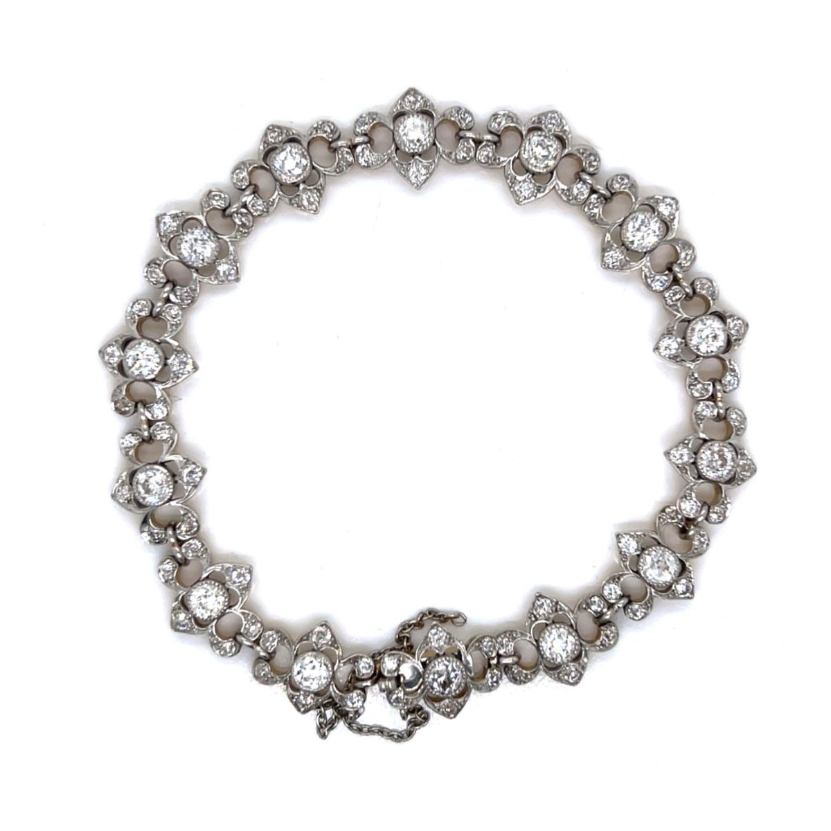 Diamond, Plat and 18K Bracelet