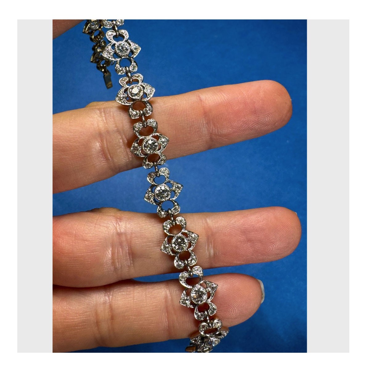 Diamond, Plat and 18K Bracelet