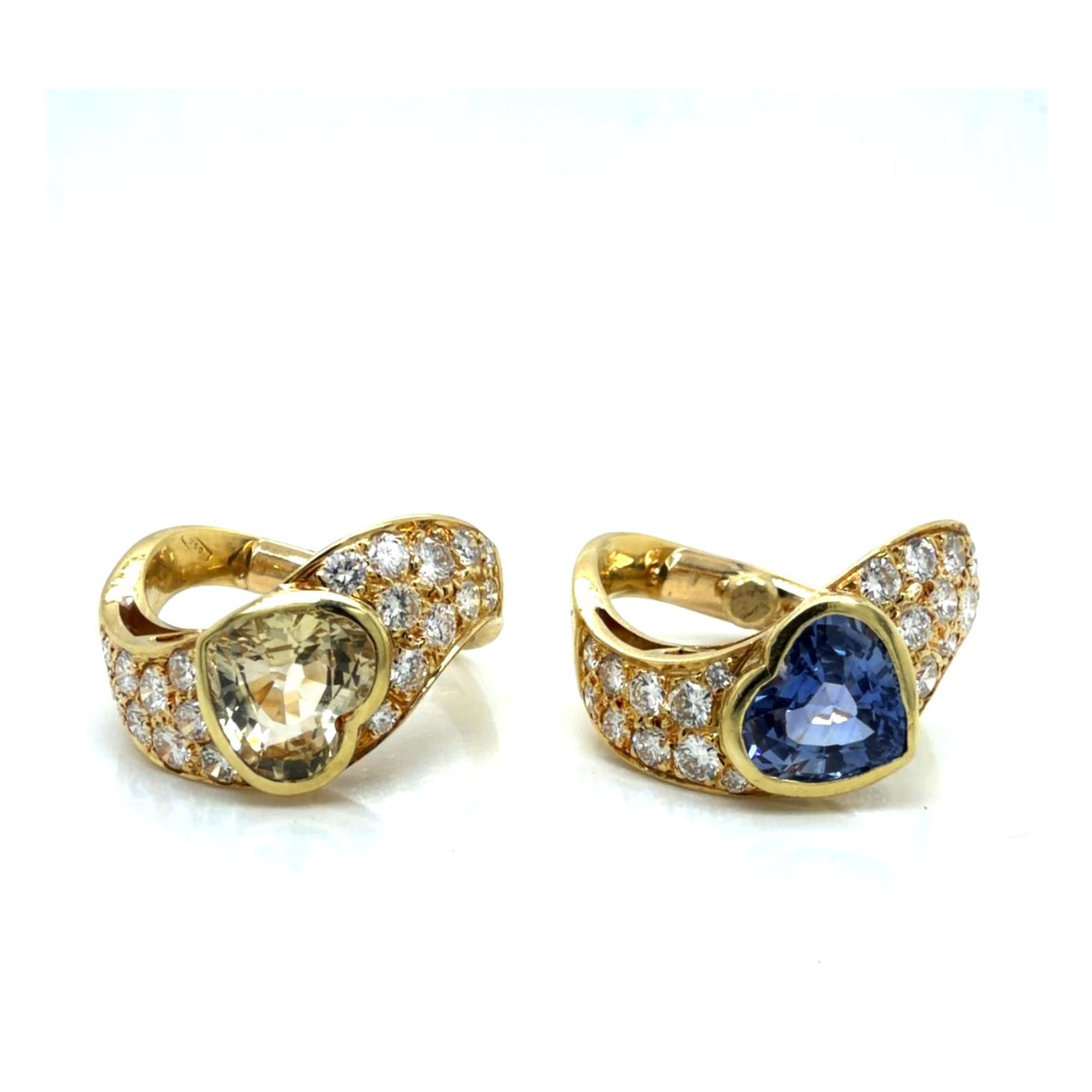 Sapphire, Diamond and 18K Rings
