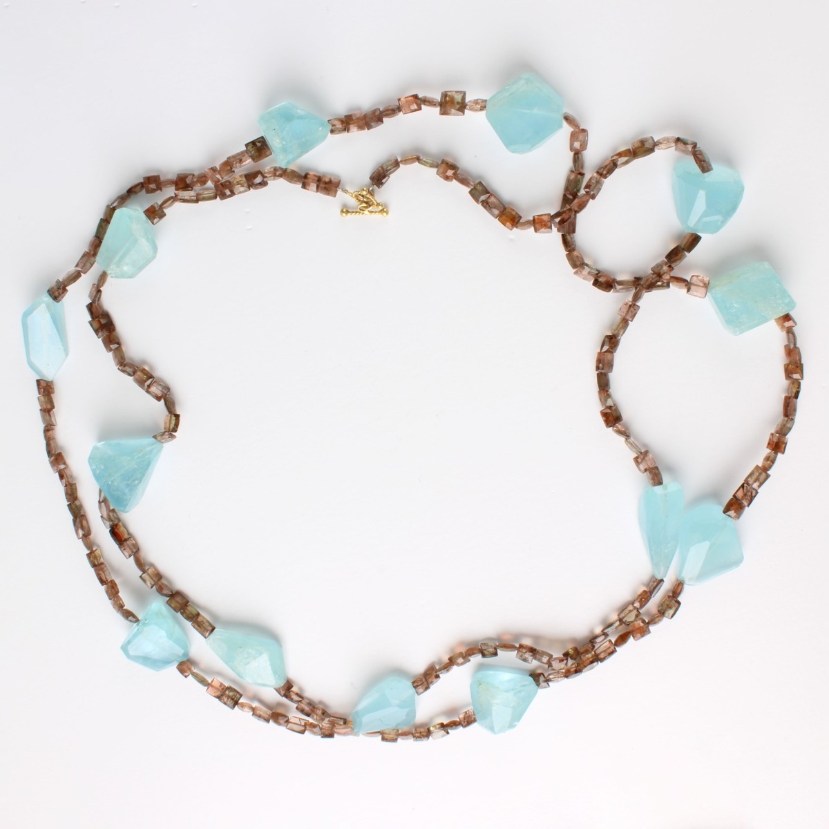 Aquamarine and Tourmaline Bead Necklace