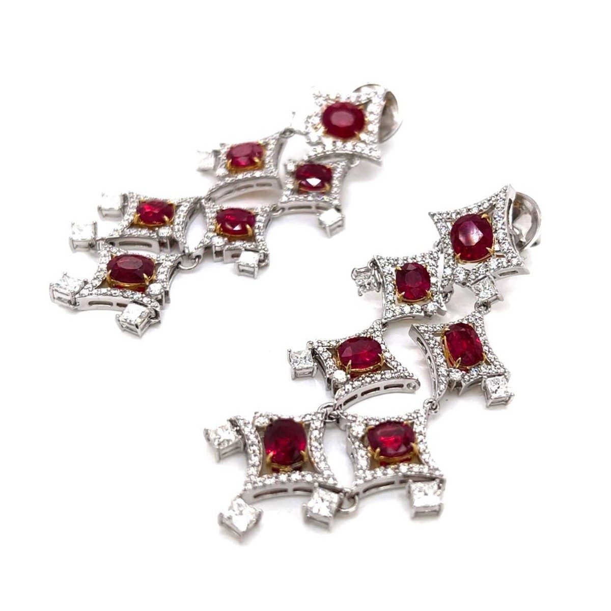 Ruby, Diamond and 18K Earrings