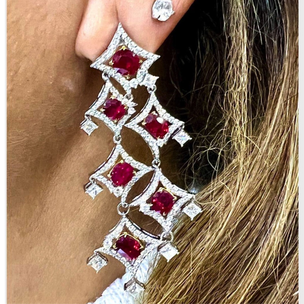 Ruby, Diamond and 18K Earrings