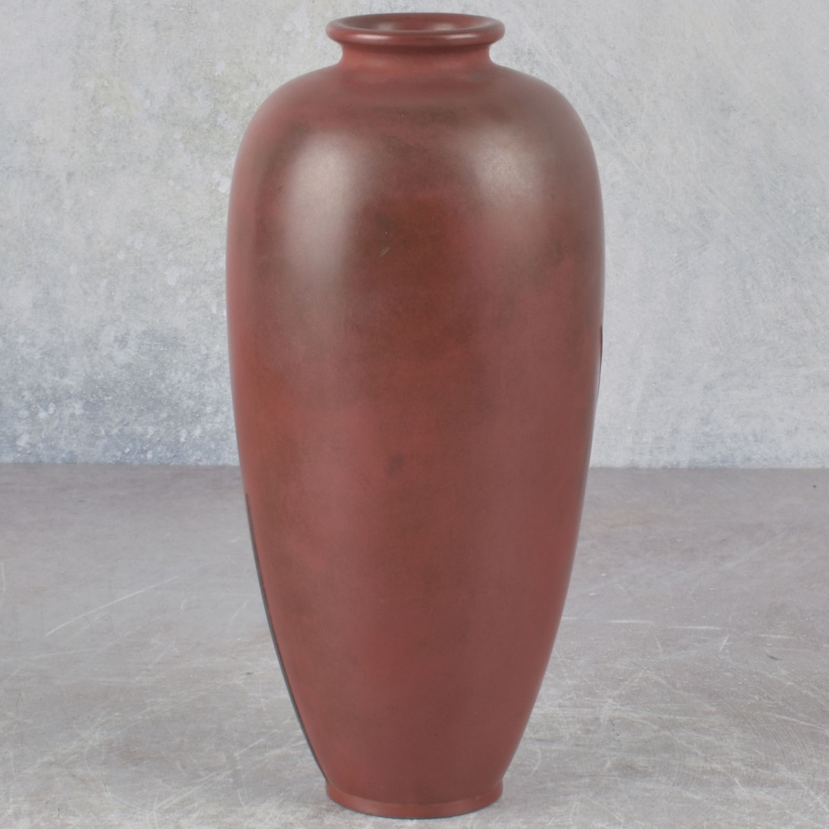 Japanese Bronze Vase with Silver Overlay