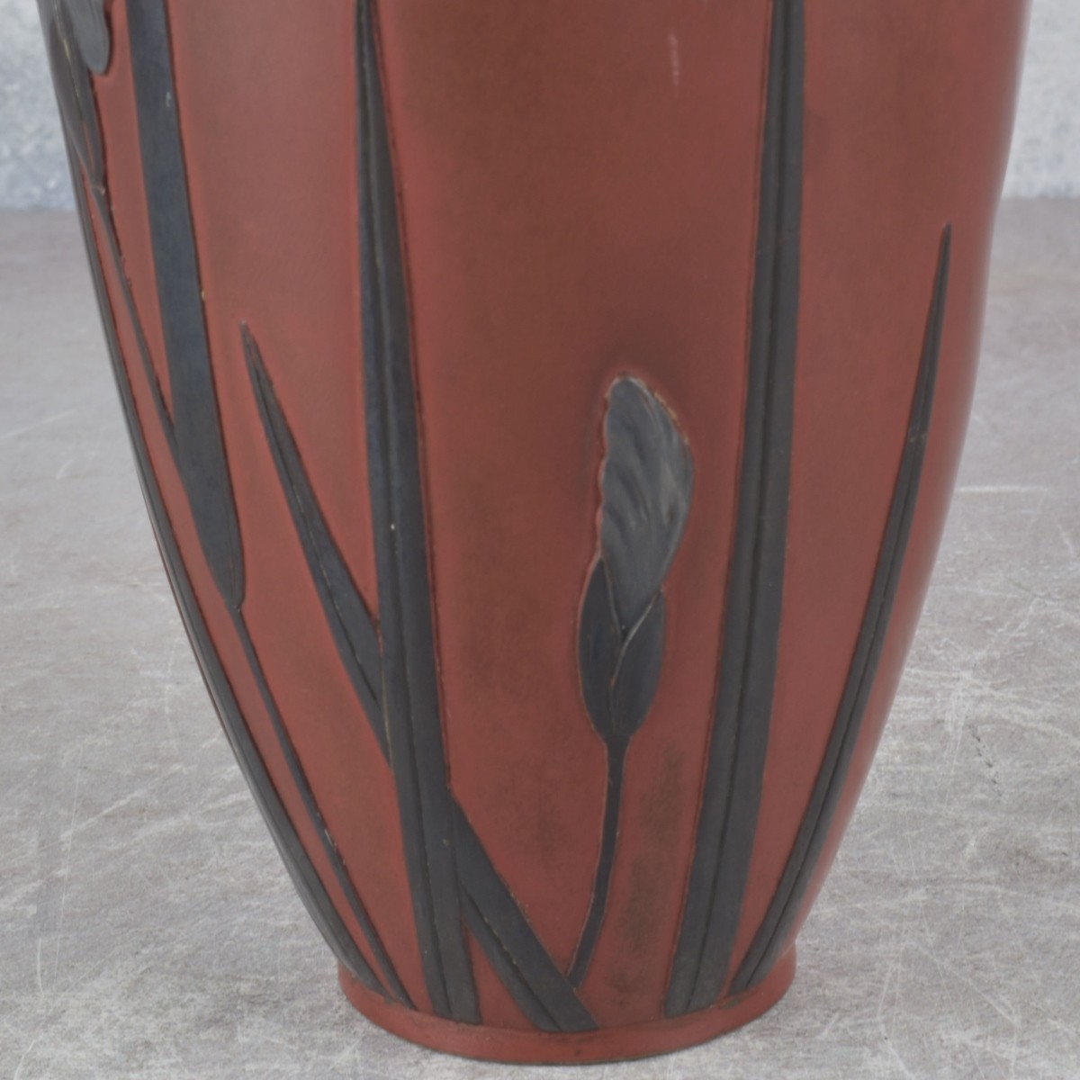 Japanese Bronze Vase with Silver Overlay