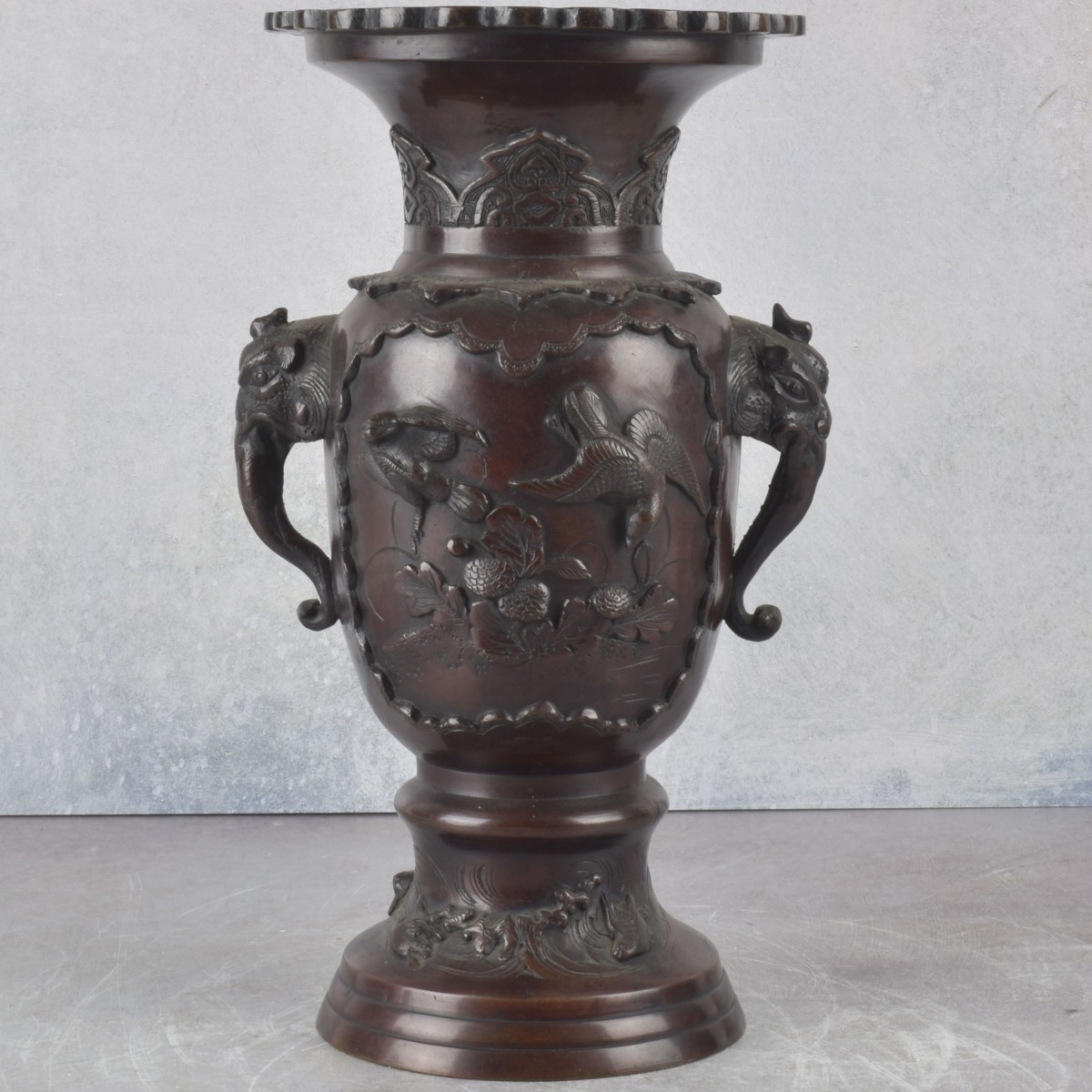 Vintage Japanese Bronze Urn