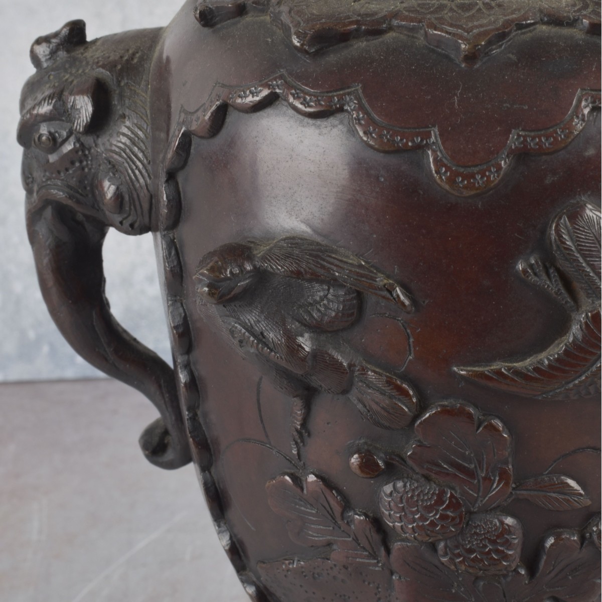 Vintage Japanese Bronze Urn