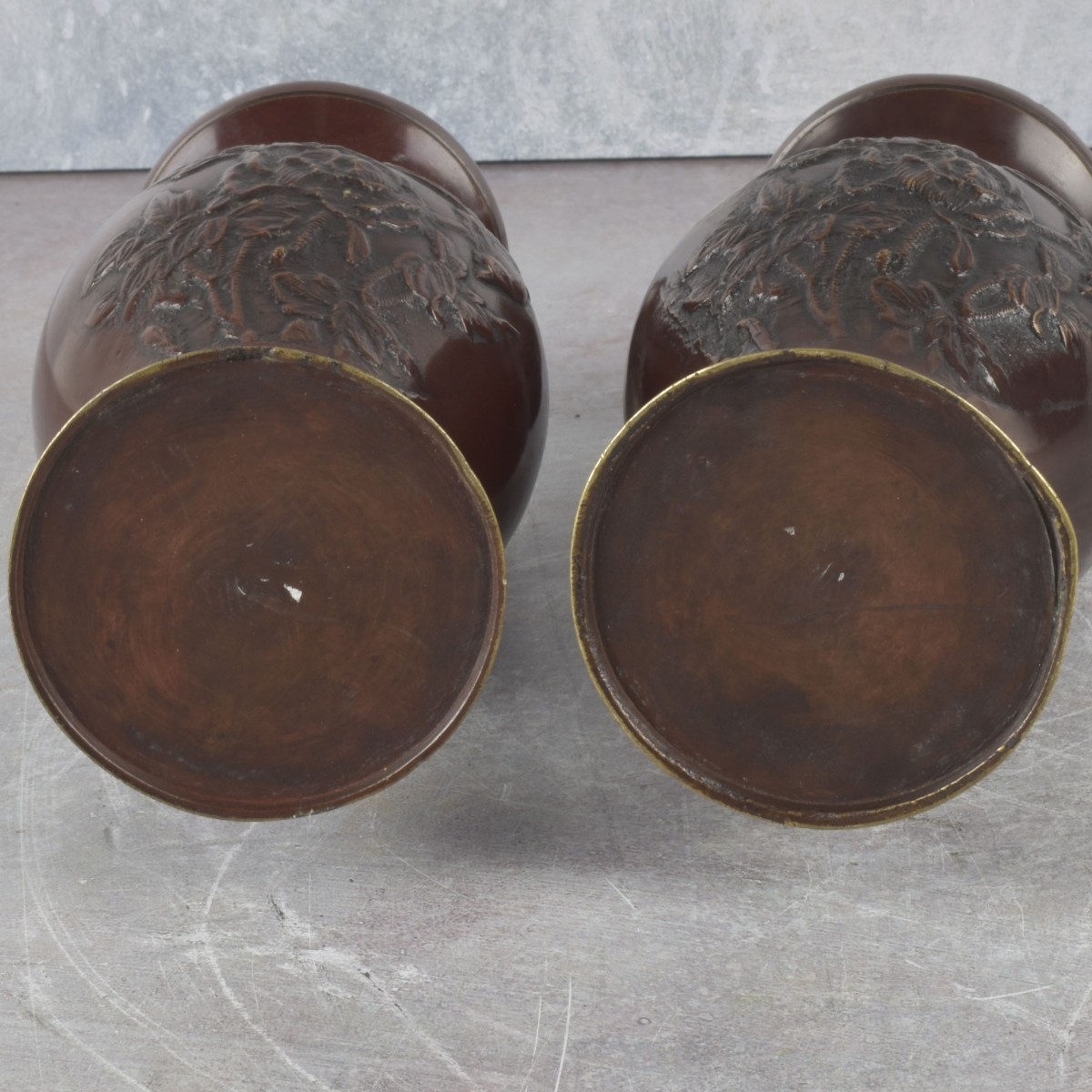 Pair of Japanese Bronze Vases