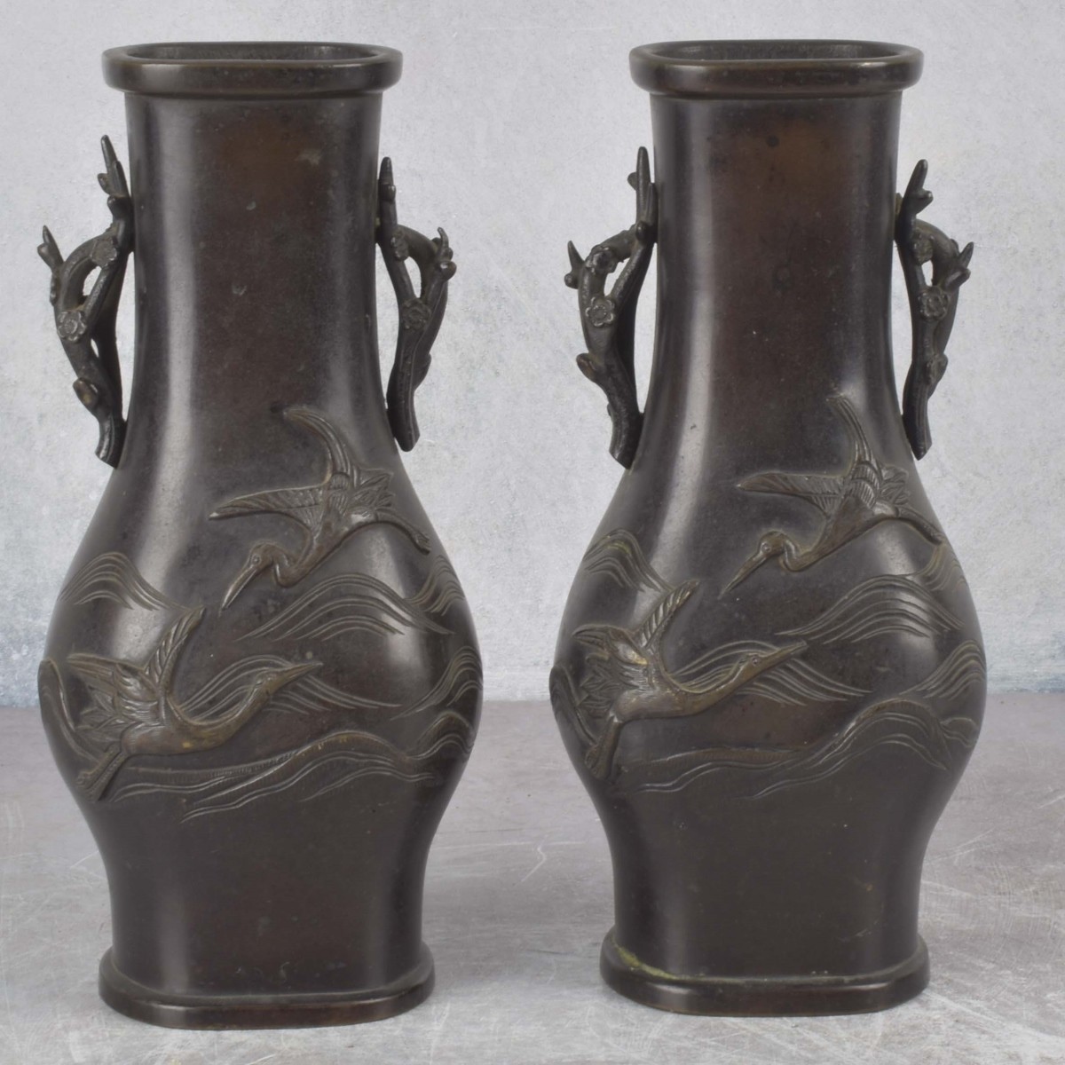 Antique Japanese Bronze Vases