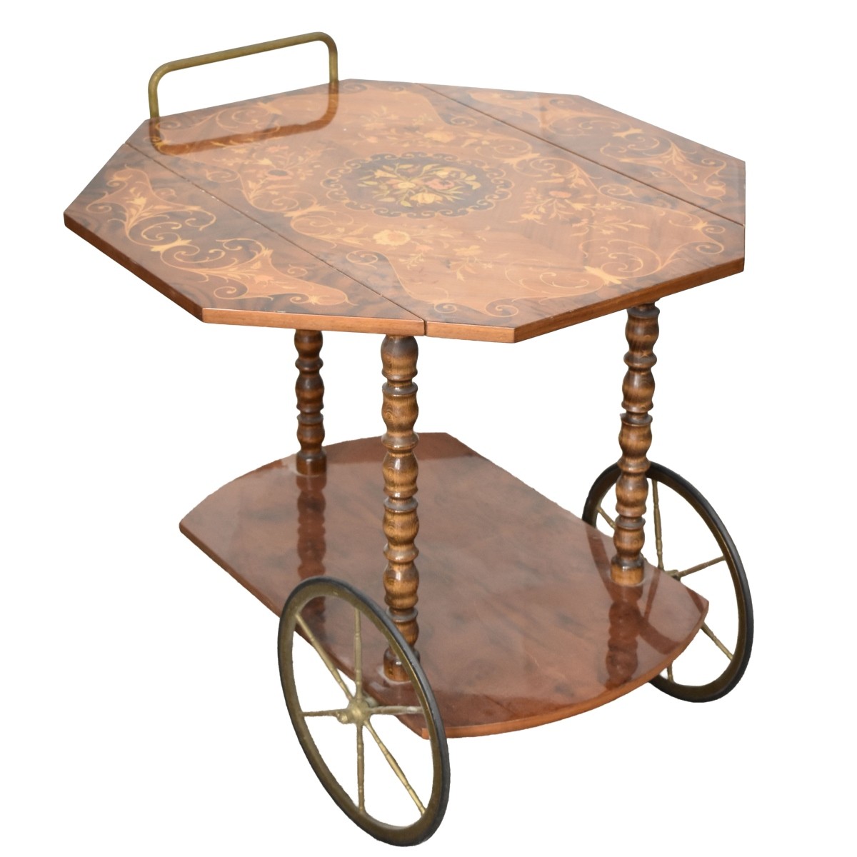 Italian Marquetry Tea Cart