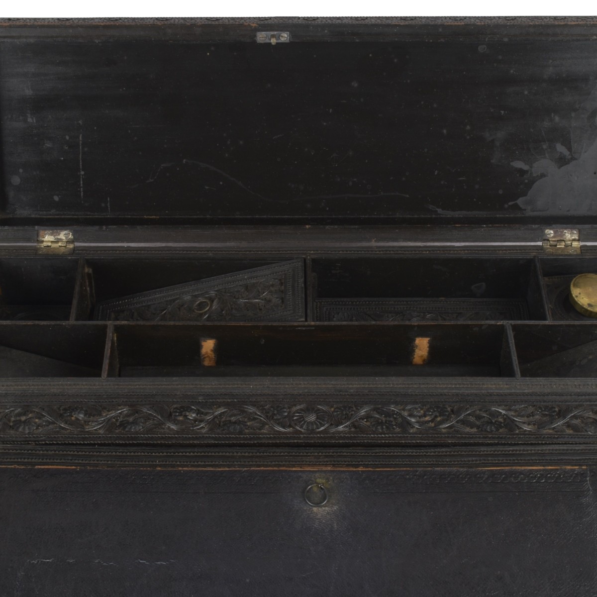 Anglo-Indian Carved Wood Lap Desk