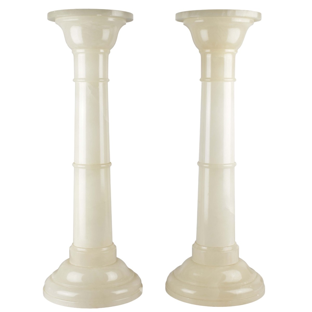 Pair of Alabaster Pedestals