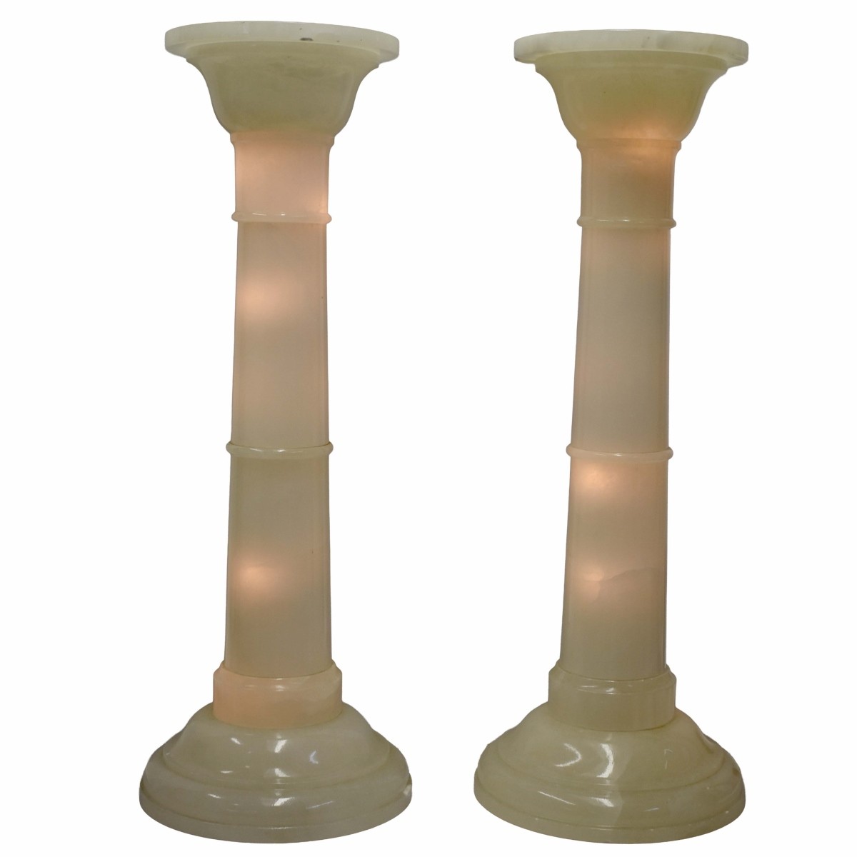 Pair of Alabaster Pedestals