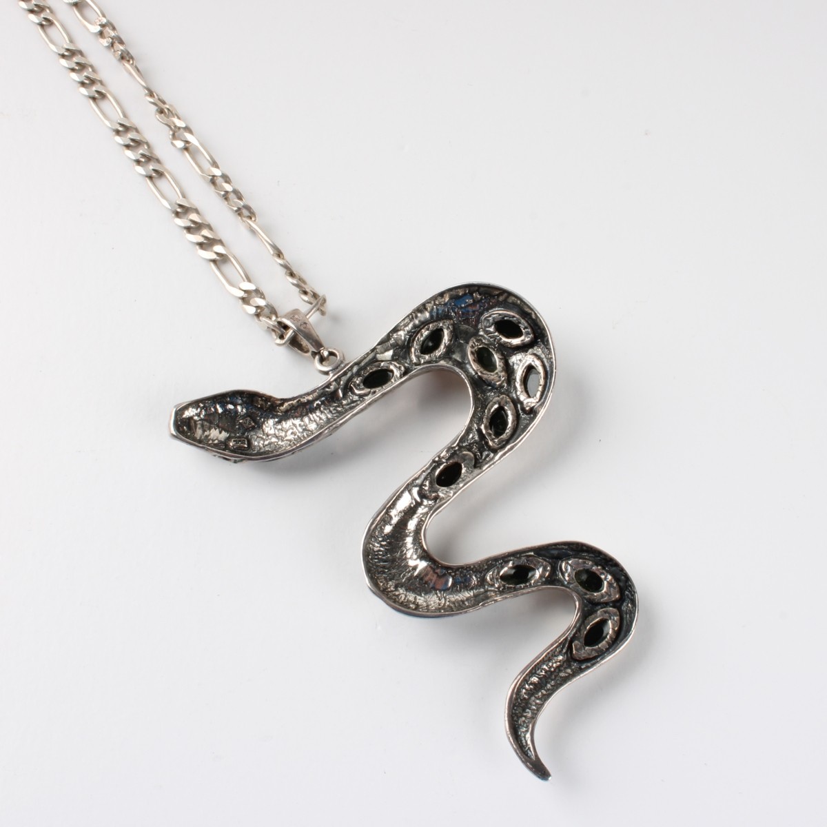 Sterling and Amber Pendant Necklace