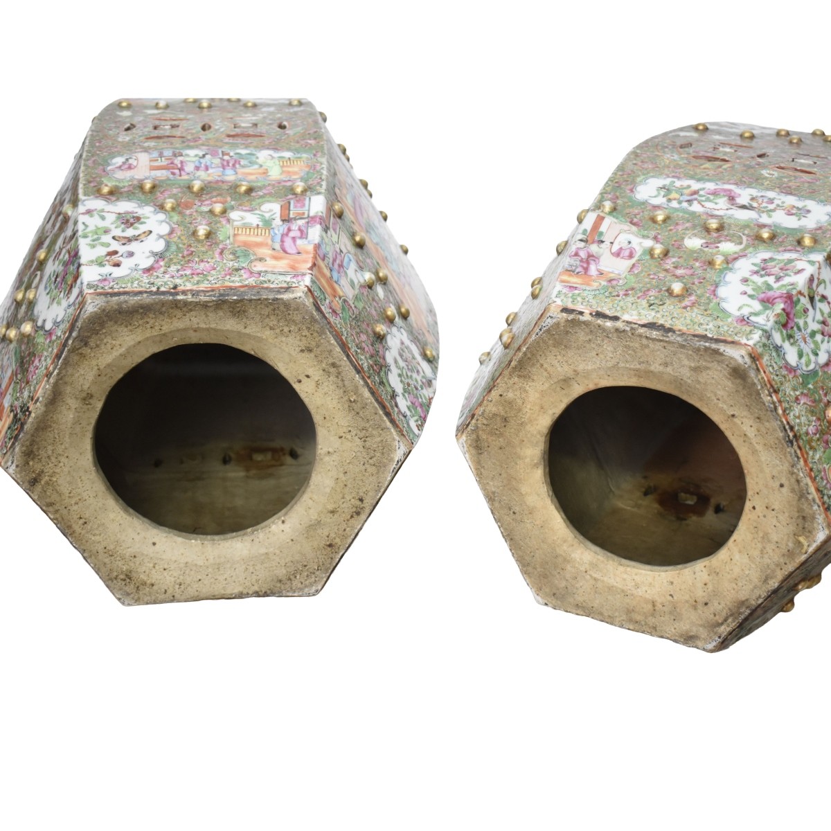 Chinese Rose Medallion Stools