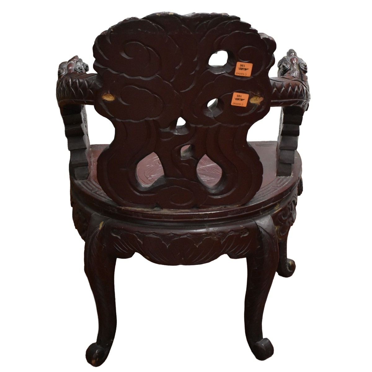 Carved Chinese Dragon Arm Chair