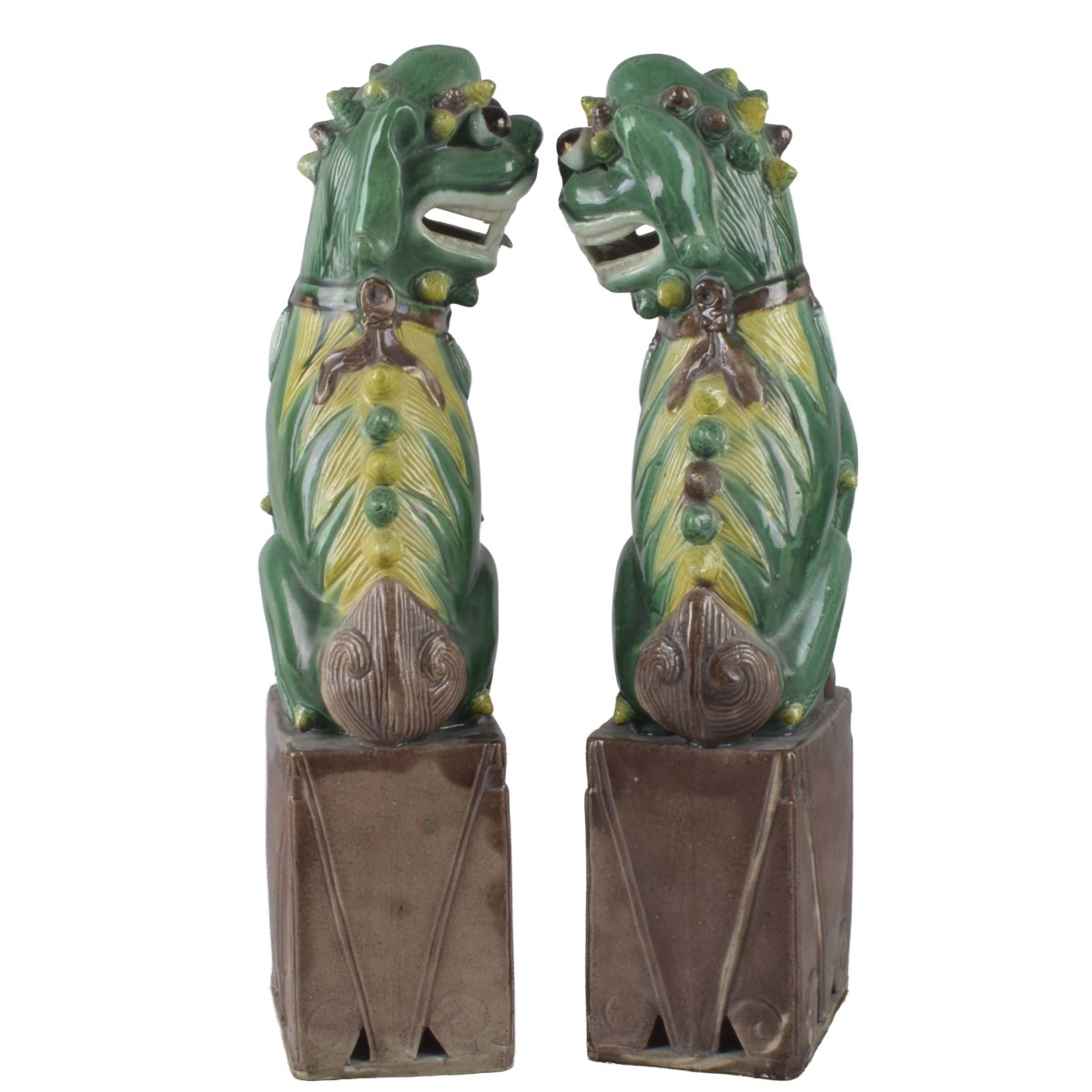 Chinese Glazed Porcelain Foo Dogs