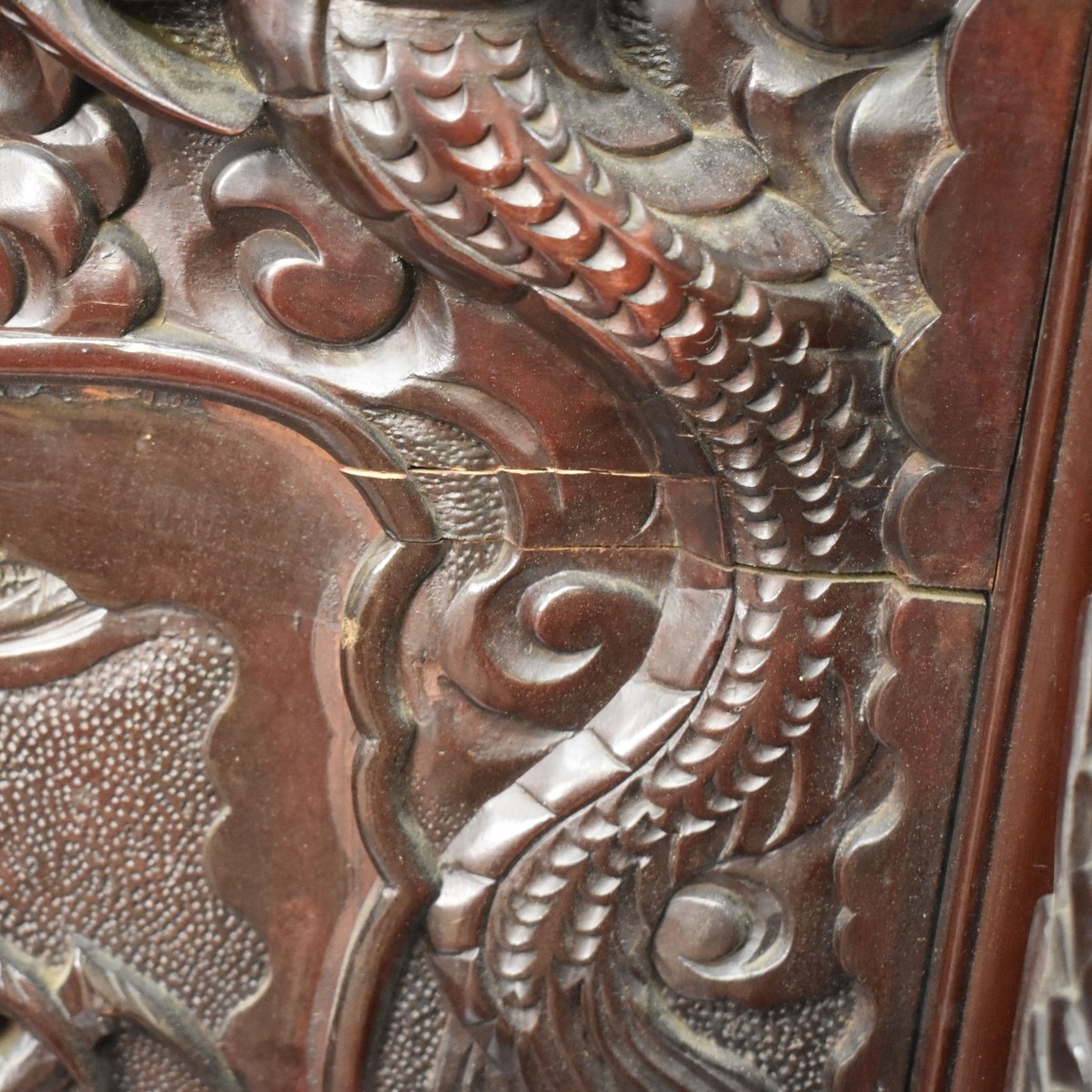 Antique Carved Chinese Bench