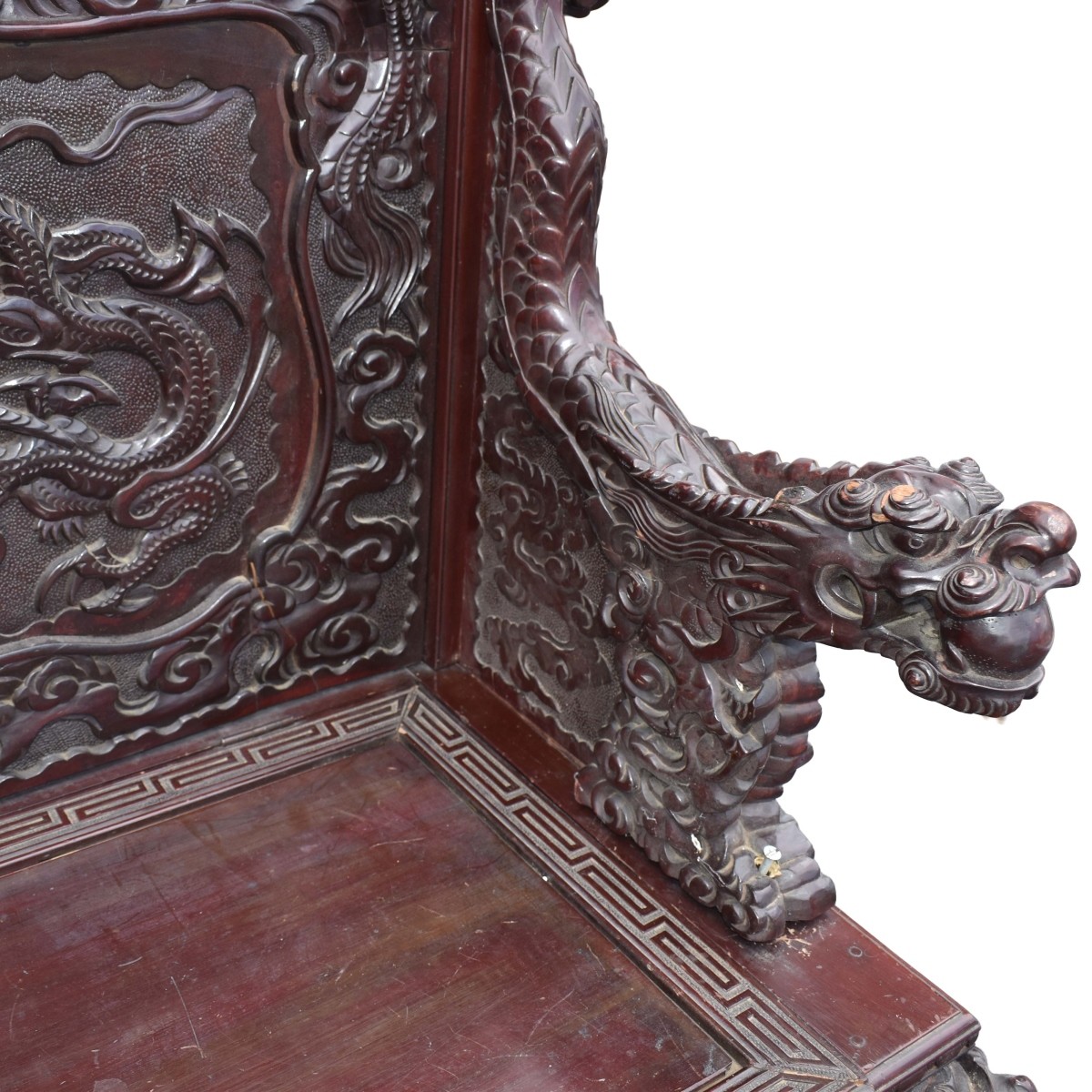 Antique Carved Chinese Bench