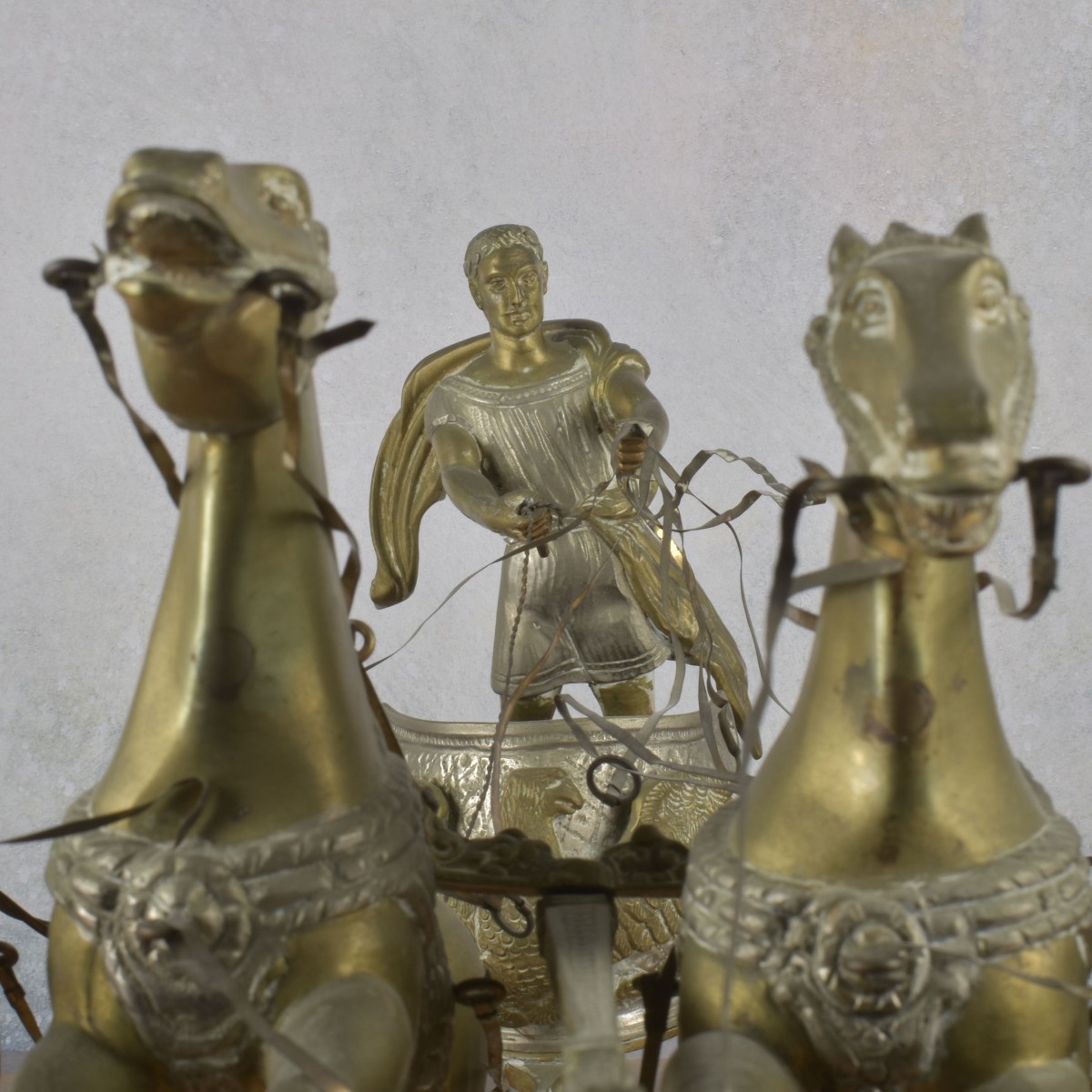 Vintage Bronze Roman Chariot Race