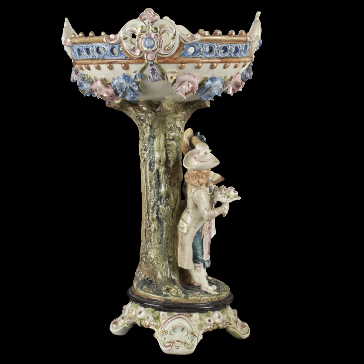 Porcelain Figural Footed Compote