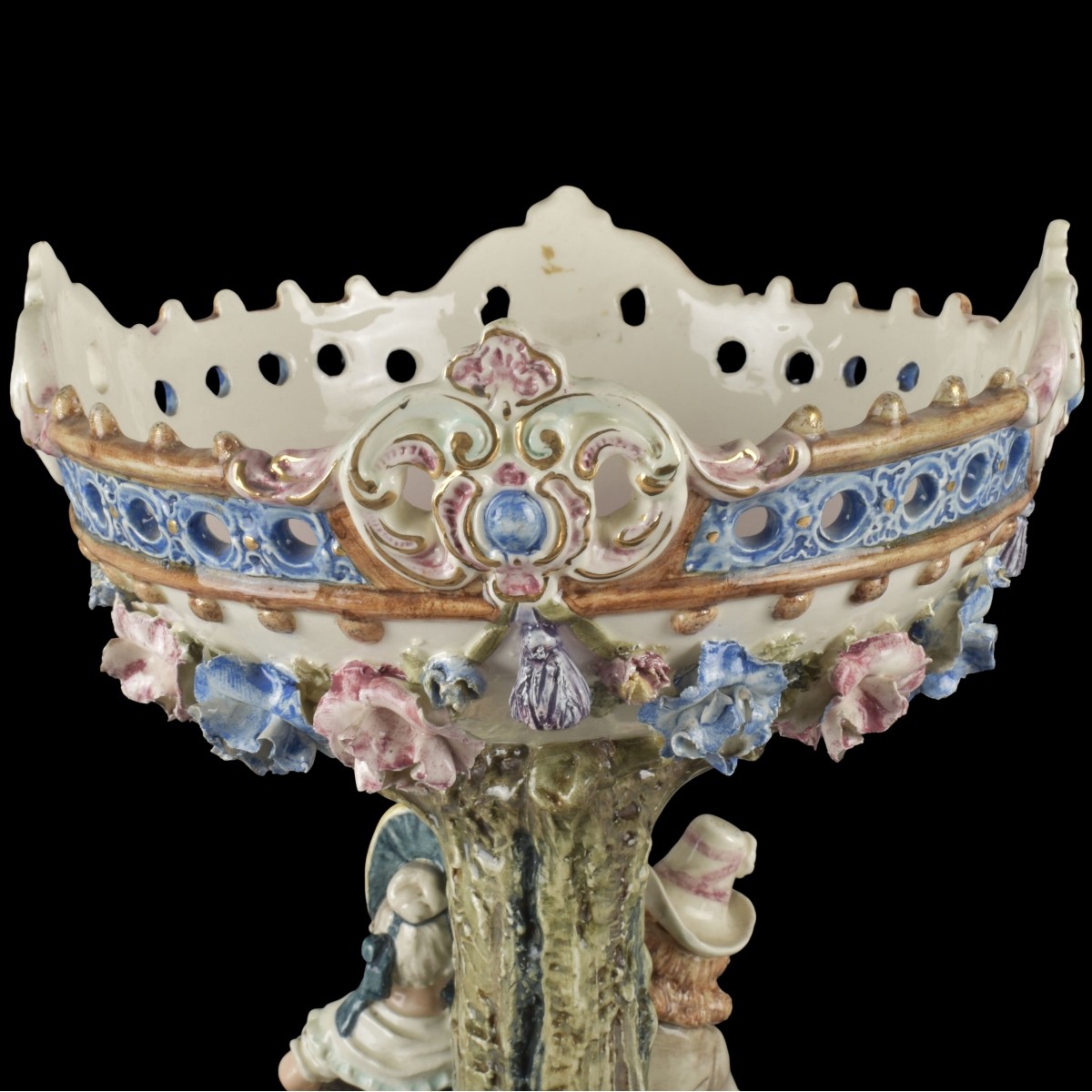 Porcelain Figural Footed Compote