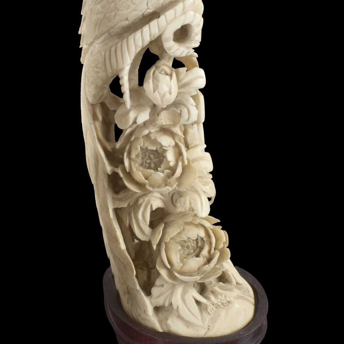 Pair of Carved Phoenix Birds