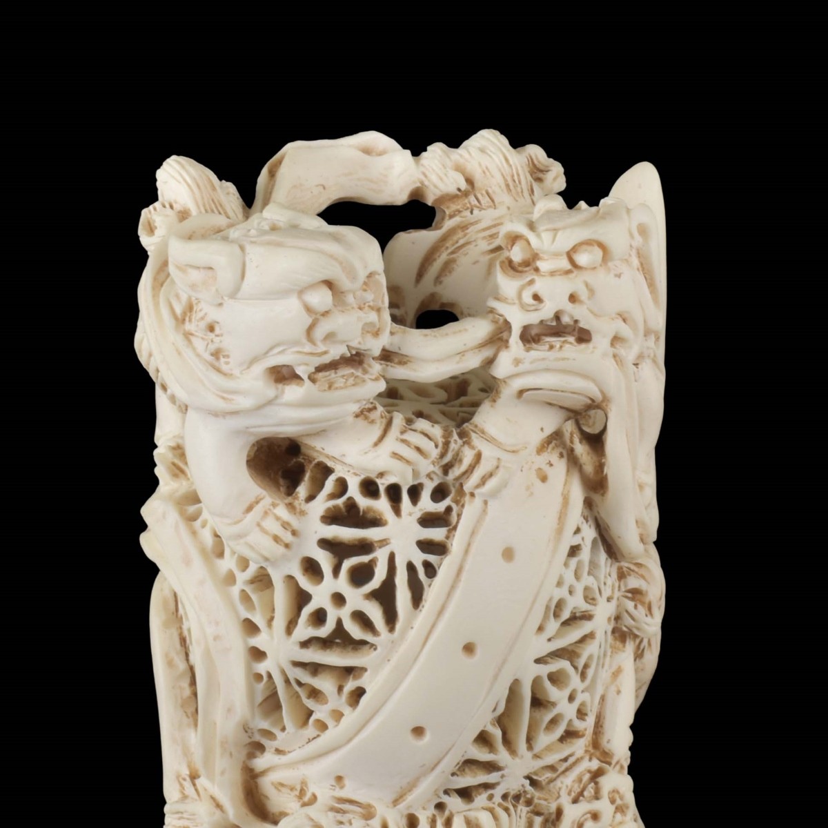 Antique Carved Chinese Foo Dogs