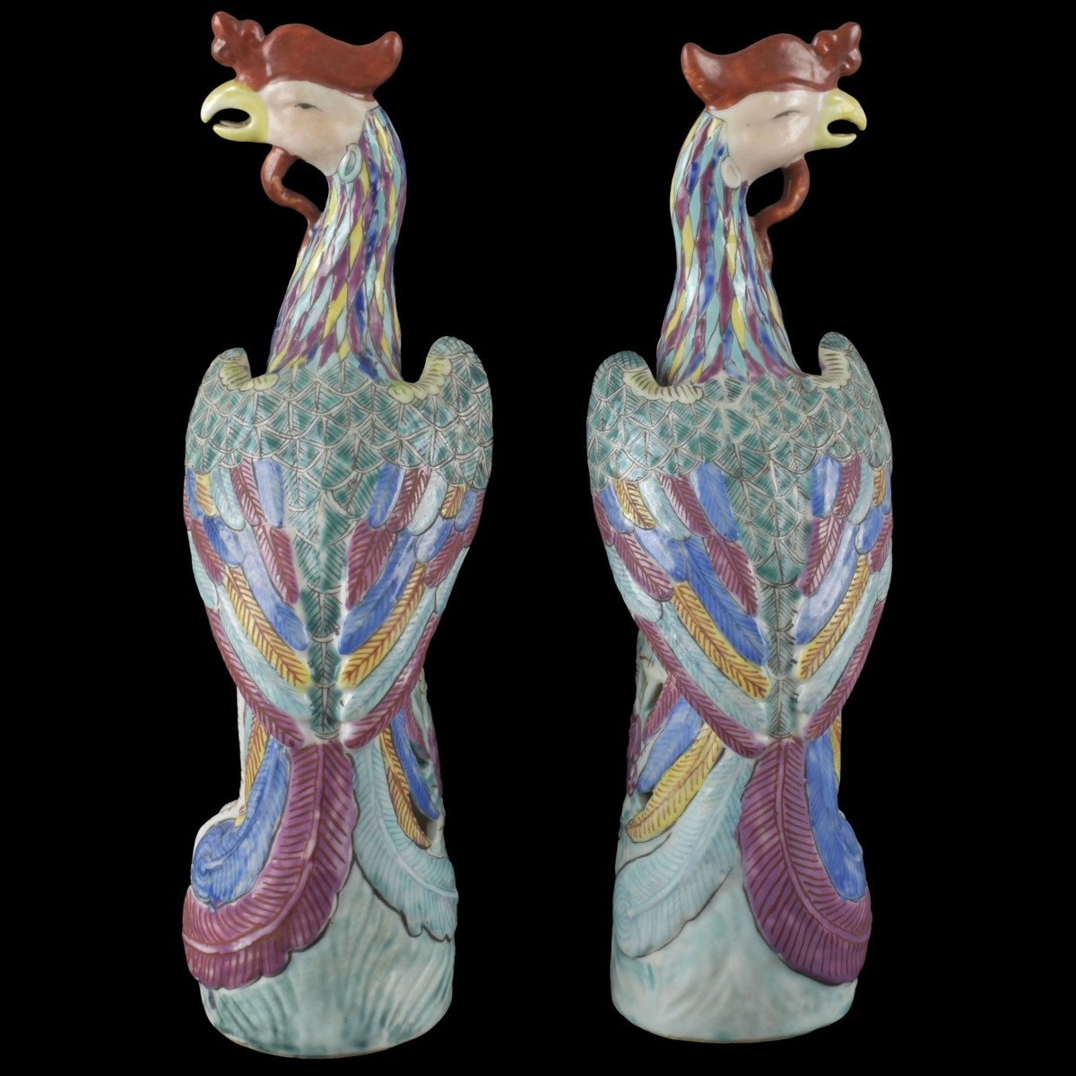 Pair of Chinese Roosters