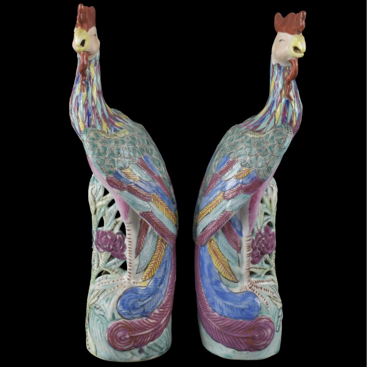 Pair of Chinese Roosters