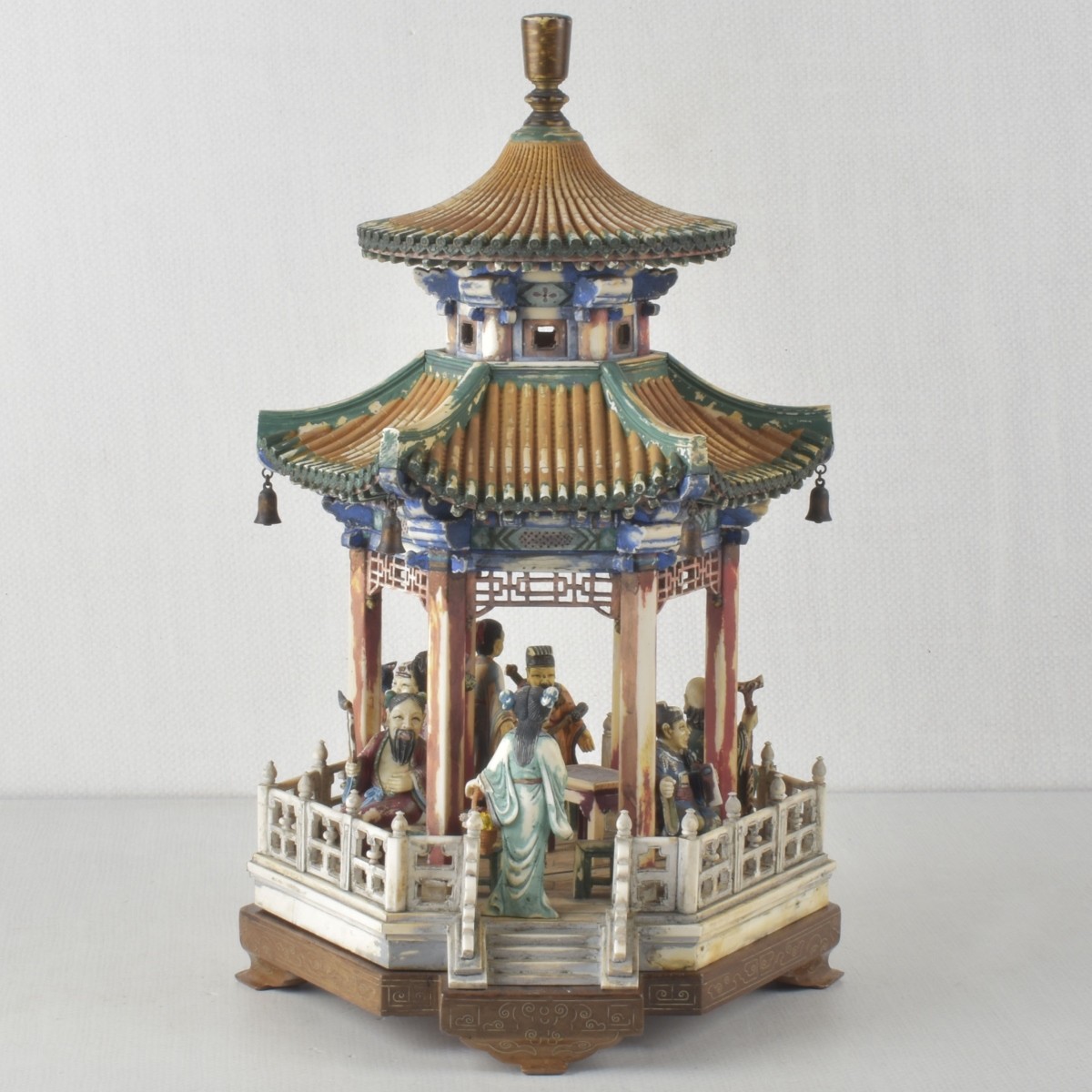 Carved Chinese Pagoda and Figures