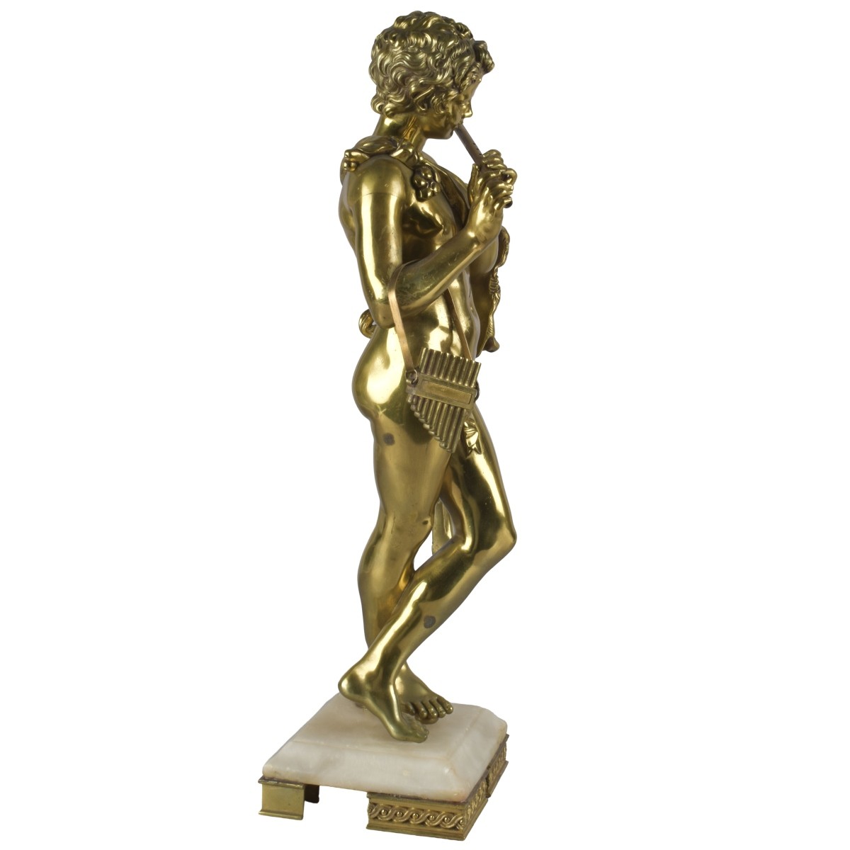 Gilt French Bronze Figure of a Flute Player