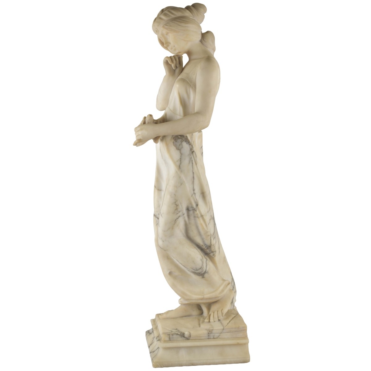 Carved Marble Sculpture of a Woman