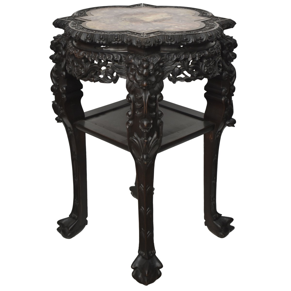 Chinese Carved Hardwood Stand