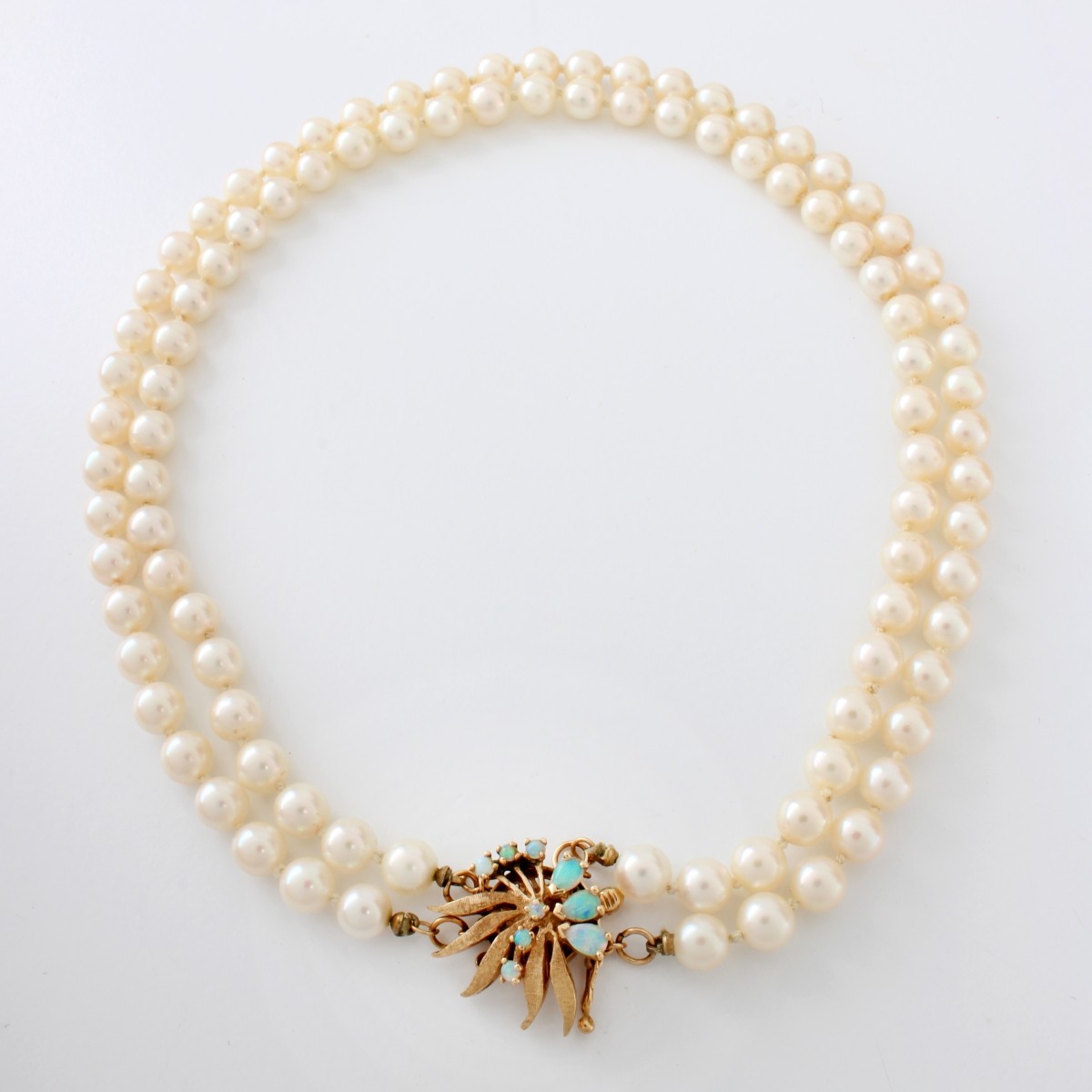 Pearl, Opal and 14K Necklace
